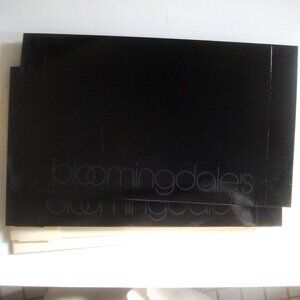 NWOT Set (2) Bloomingdale's Logo Gift Wrap Boxes Rectangle Glossy Black White